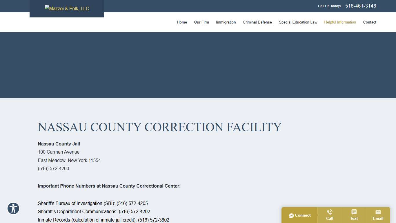 New York Correctional Facility Information - Mazzei & Polk, LLC